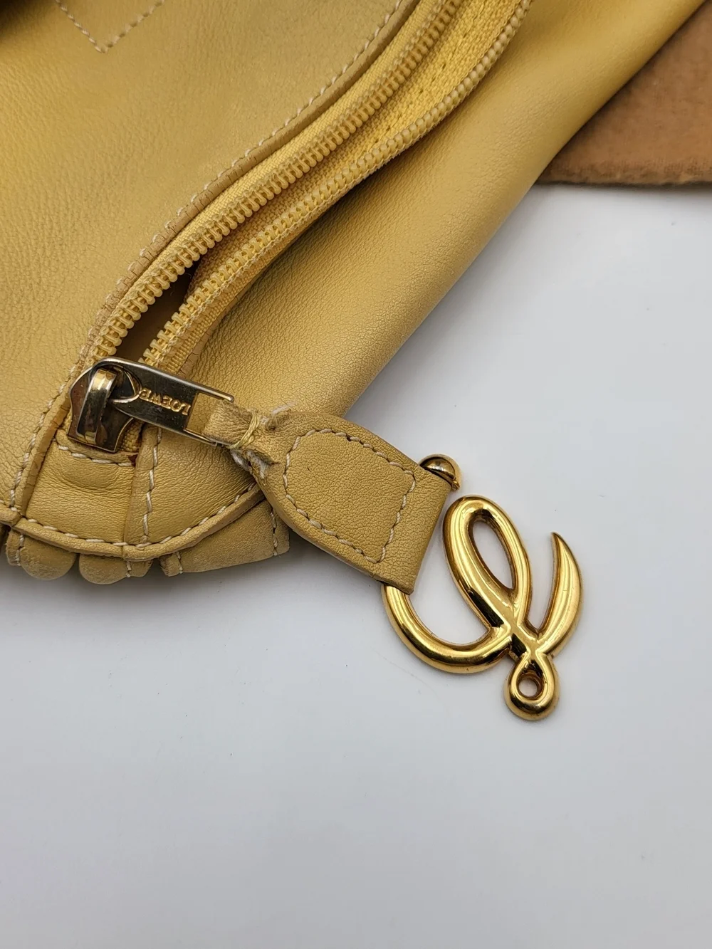 Loewe Anton Backpack-Shoulder in Pale Yellow Leather, Authentic w/COA